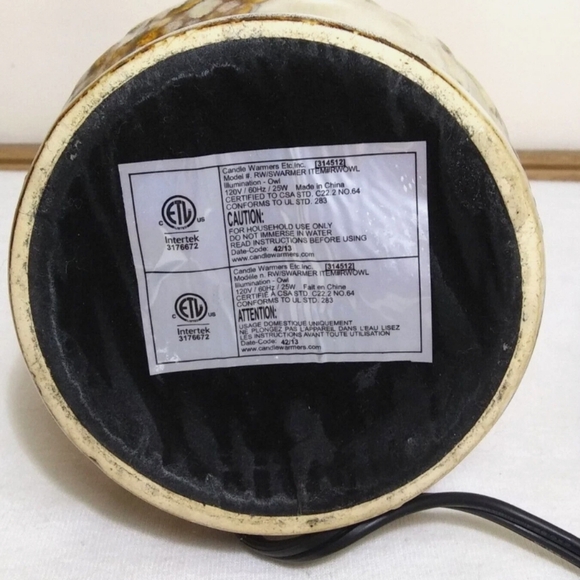 Intertek Ceramic Wise Old Owl Electric Tart Warmer EUC - Picture 2 of 6